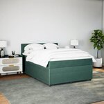 vidaXL Sommier à lattes de lit et matelas Vert foncé 140x200cm Velours