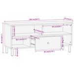 vidaXL Meuble TV 100x33x46 cm bois d'acacia solide