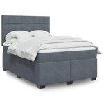 vidaXL Sommier à lattes de lit et matelas Gris foncé 160x200cm Velours