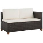 vidaXL Salon de jardin 4 Pièces avec coussins Résine tressée Marron