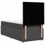 vidaXL Sommier à lattes de lit avec matelas Gris foncé 100x200cm Tissu