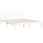 vidaXL Cadre de lit avec tête de lit blanc 140x190 cm bois massif