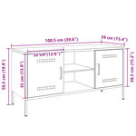 vidaXL Meuble TV blanc 100 5x39x50 5 cm acier