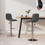 Vidaxl tabourets de bar lot de 2 gris foncé tissu
