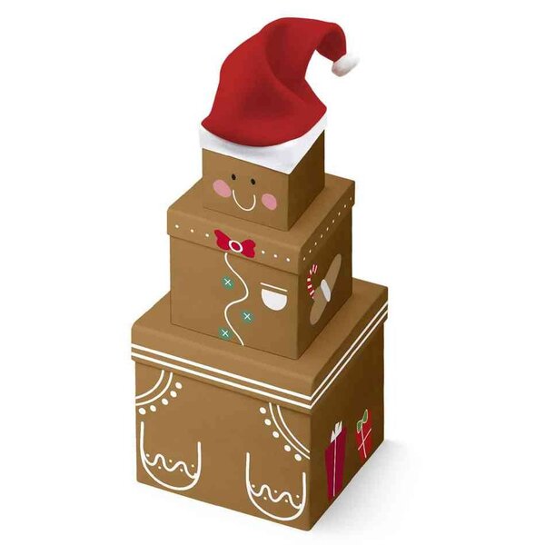 Set de boîtes cadeaux 'pain d'épices'  3 pièces clairefontaine