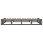 vidaXL Cadre de lit Gris 120x190 cm Petit double Bois massif