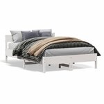 vidaXL Cadre de lit sans matelas blanc 140x190 cm bois de pin massif