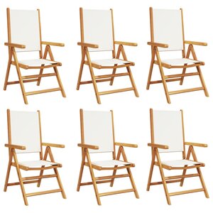vidaXL Chaises inclinables de jardin lot de 6 tissu et bois massif