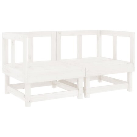 vidaXL Canapés d'angle de jardin 2 Pièces blanc bois de pin massif