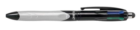 Stylo 2 en 1 Bille + Stylet 4 COLOURS GRIP STYLUS Corps Gris Pte Moy. 4 Couleurs BIC