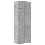 vidaXL Armoire de rangement gris béton 80x42 5x225cm bois d'ingénierie