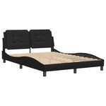 vidaXL Cadre de lit avec tête de lit Noir 140x190 cm Similicuir