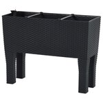 vidaXL Lit surélevé de jardin Anthracite 60x25x46 cm PP Rotin