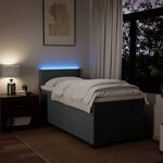 vidaXL Sommier à lattes de lit et matelas Gris foncé 90x190 cm Tissu
