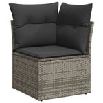 vidaXL Salon de jardin avec coussins 10 Pièces gris clair résine tressée