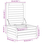 vidaXL Repose-pied de jardin 62x63 5x32 cm bois de pin massif