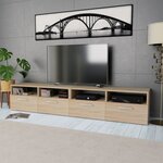 vidaXL Meubles TV 2 Pièces Bois d’ingénierie 95x35x36 cm Chêne
