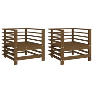 vidaXL Chaises de jardin lot de 2 marron miel bois massif de pin