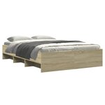 vidaXL Cadre de lit chêne sonoma 135x190 cm bois d'ingénierie