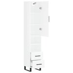 vidaXL Buffet haut Blanc brillant 34 5x34x180 cm Bois d'ingénierie