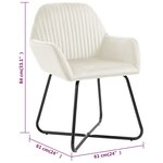vidaXL Chaises à manger lot de 4 Crème Velours