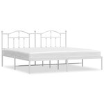 vidaXL Cadre de lit métal avec tête de lit blanc 200x200 cm