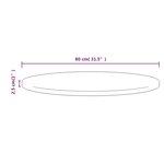 vidaXL Dessus de table Ø80x2 5 cm Bois de pin massif