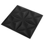 vidaXL Panneaux muraux 3D 24 Pièces 50x50 cm noir origami 6 m²