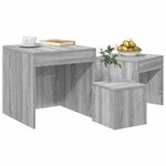 vidaXL Tables gigognes 3 Pièces Sonoma gris Bois d'ingénierie