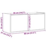vidaXL Meuble TV mural avec lumières LED gris béton 80x31x35 cm