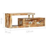 vidaXL Meuble TV 120x30x40 cm Bois de récupération massif