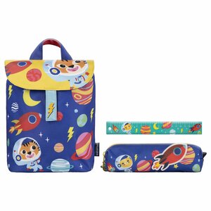 Kit Rentrée Scolaire Garçon : Sac À Dos  Trousse Et Règle Espace - Draeger paris