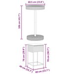 vidaXL Ensemble de bar de jardin 3 Pièces avec coussins noir poly rotin