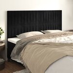 vidaXL Têtes de lit 4 Pièces Noir 80x5x78/88 cm Velours