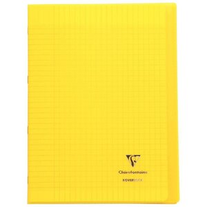 Cahier KOVERBOOK piqûre 96 pages seyès 90 g  couverture pp avec protège-cahier rabat jaune  21 x 29 7 cm CLAIREFONTAINE
