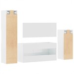 vidaXL Ensemble de meubles de salle de bain 4 Pièces blanc brillant