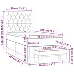 vidaXL Sommier à lattes de lit avec matelas Bleu 80x200 cm Tissu