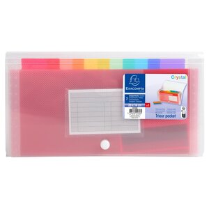 Trieur Midi 7 Compartiments En Polypropylène Crystal - 14x26cm - Cristal - X 5 - Exacompta