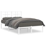 vidaXL Cadre de lit métal avec tête de lit blanc 120x190 cm