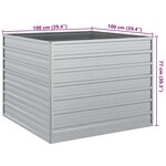 vidaXL Lit surélevé de jardin 100x100x77 cm Acier galvanisé Argenté