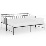 vidaXL Cadre de canapé-lit extensible Noir Métal 90x200 cm