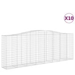 vidaXL Paniers à gabions arqués 10 Pièces 400x50x140/160 cm Fer galvanisé