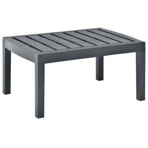 vidaXL Table de jardin Anthracite 78x55x38 cm Plastique