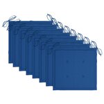 vidaXL Chaises de jardin avec coussins bleu royal lot de 8 Teck massif