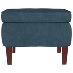 vidaXL Chaise à bascule avec pieds en bois et tabouret Bleu Velours