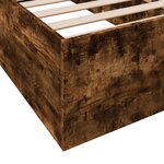 vidaXL Cadre de lit chêne fumé 90x190 cm bois d'ingénierie