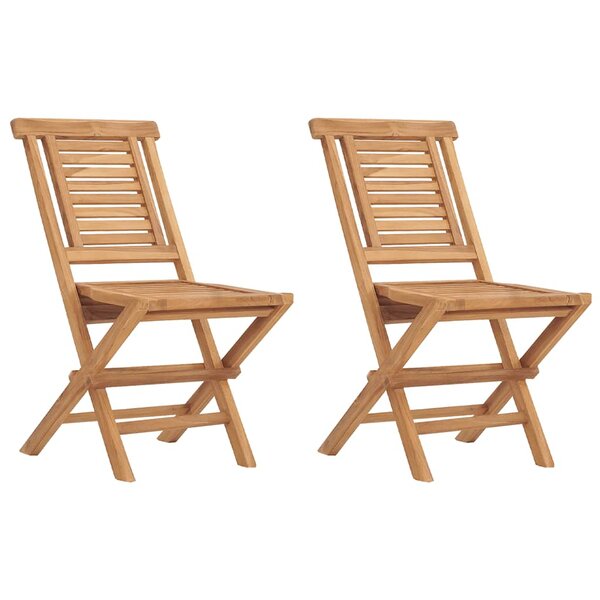 vidaXL Chaises de jardin pliantes lot de 2 47x63x90cm bois massif teck