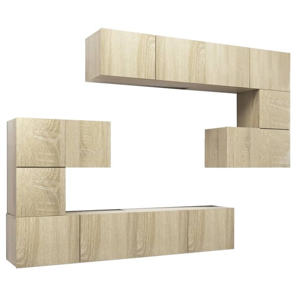 vidaXL Ensemble de meubles TV 8 Pièces Chêne sonoma Bois d'ingénierie