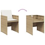 vidaXL Ensemble à manger de jardin et coussins 15 Pièces beige