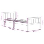 vidaXL Cadre de lit Marron foncé Bois de pin massif 100x200 cm